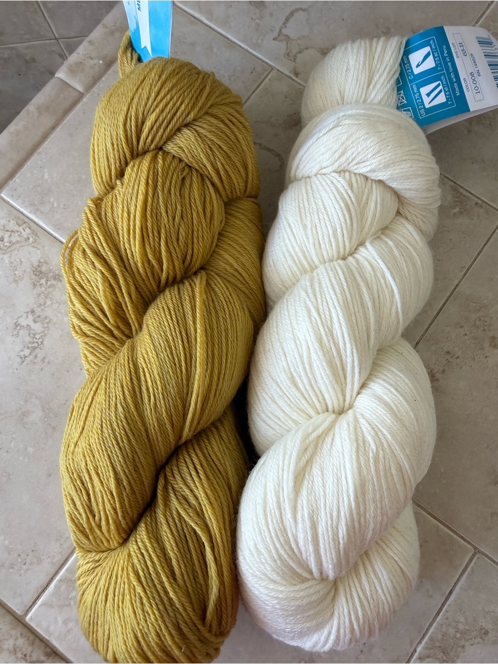 Cloudborn Fibers Merino Superwash Sock Twist Yarn - Ecru & Maize Heather